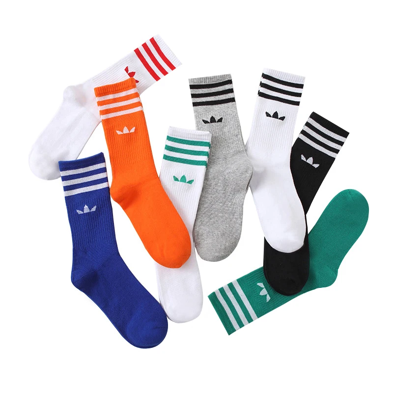 Top Trends: 2023 New Fashion Pure Color High Tube Sports Socks Clover Men And Women Cotton Socks Wild Ins Socks Striped Socks Shoppable Styles