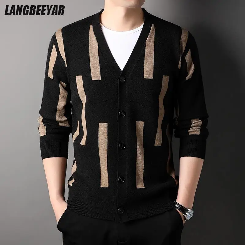 Top Trends: Top Grade 2023 New Brand Designer Fashion Knit Graphic Korean Plain Cardigan For Men Sweater Casual Coats Jacket Mens Clothing Shoppable Styles