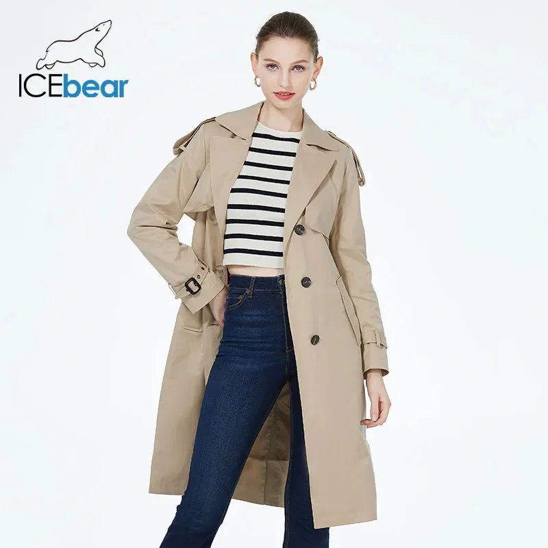 Top Trends: ICEbear 2023 New Women's Autumn Windbreaker High-quality Long Single Breasted Female Fashion Clothing Brand Apparel GWF20029D Shoppable Styles