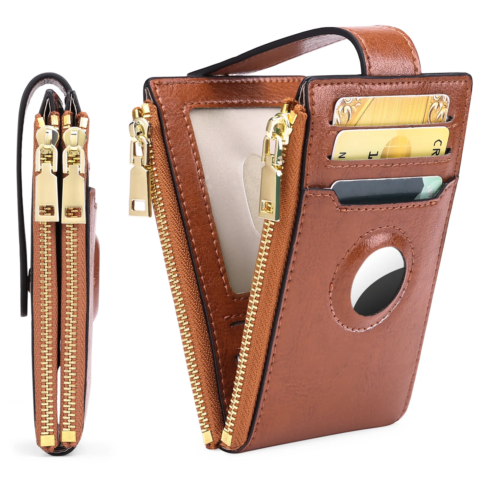 Top Trends: 2023 New Leather Ladies ID Credit Card Holder Zipper Coin Purses AirTag Tracker Large Capacity RFID Anti-theft Brush Dollar Clip Shoppable Styles