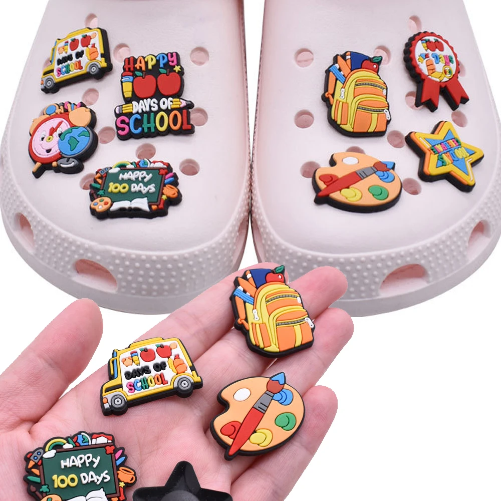 Top Trends: Wholesale 1pcs PVC Shoe Accessories For Crocs Charms Student Badge Women Clogs Buckle Kids Pins Decoration Jeans Party Favors Shoppable Styles