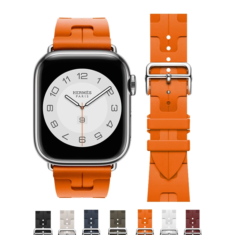 Top Trends: Silicone Strap For Apple Watch Band 49mm 45mm 44mm 42mm 41mm 40mm 38 Hermes Bracelet IWatch Series Ultra 8 7 6 5 43 SE Watchband Shoppable Styles