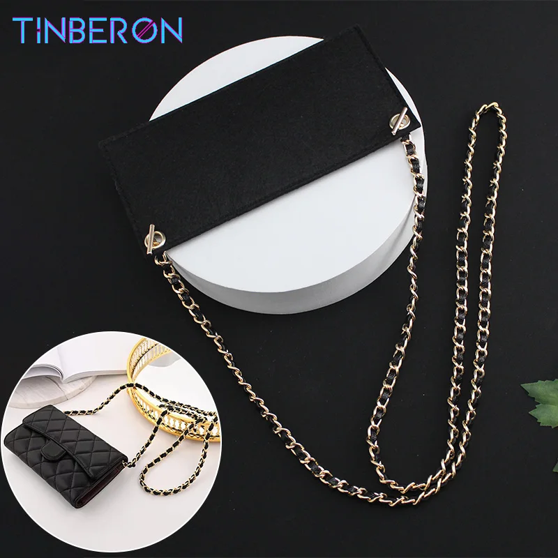 Top Trends: TINBERON Wallet Insert And Chain Strap Transformation Crossbody Bag T Chain Strap Felt Wallet Insert Bag Liner Purse Accessories Shoppable Styles