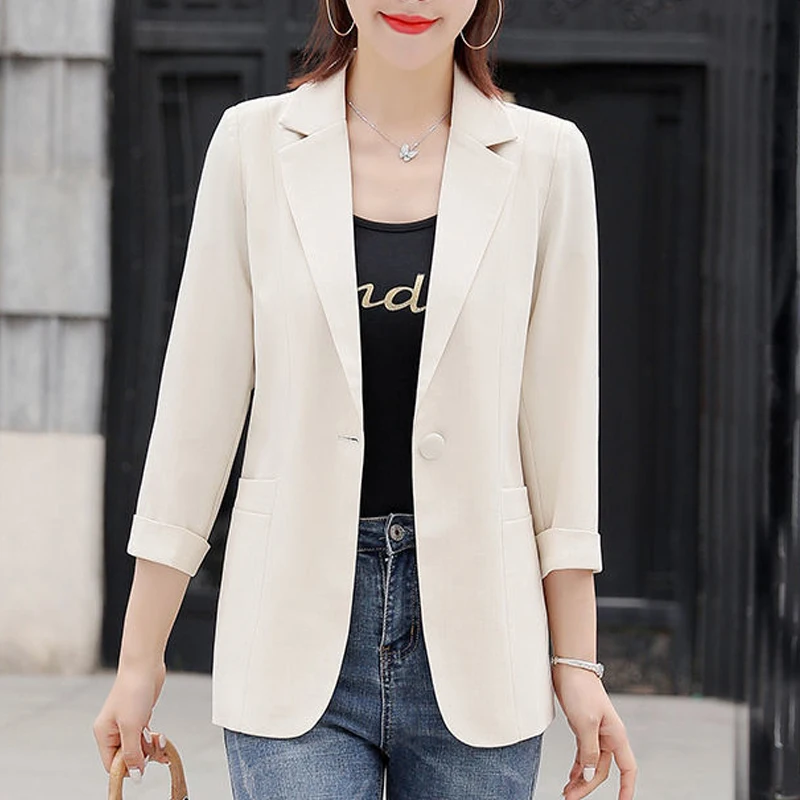 Top Trends: Simplicity Office Lady Blazers Business Casual Fashion Simple Capable Button Solid Color Notched Pockets Women&#039;s Clothing 2023 Shoppable Styles