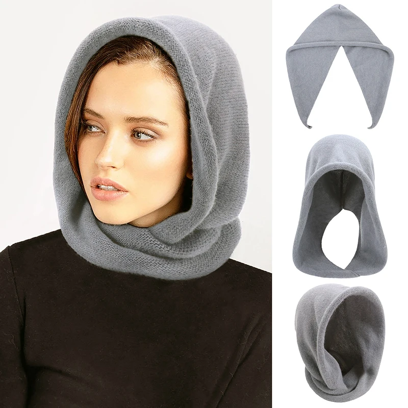 Top Trends: Women Winter Scarf One Piece Hat Imitation Cashmere Cotton Knitted Pullover Wool Hat Outdoor Neck Warm Balaclava Mask Ski Bonnet Shoppable Styles