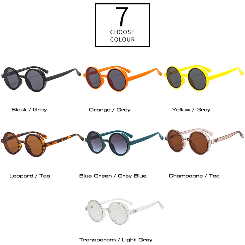 Top Trends: SO&EI Ins Popular Fashion Round Sunglasses Women Retro Punk Trending Yellow Orange Sun Glasses Men Shades UV400 Shoppable Styles - Image 4