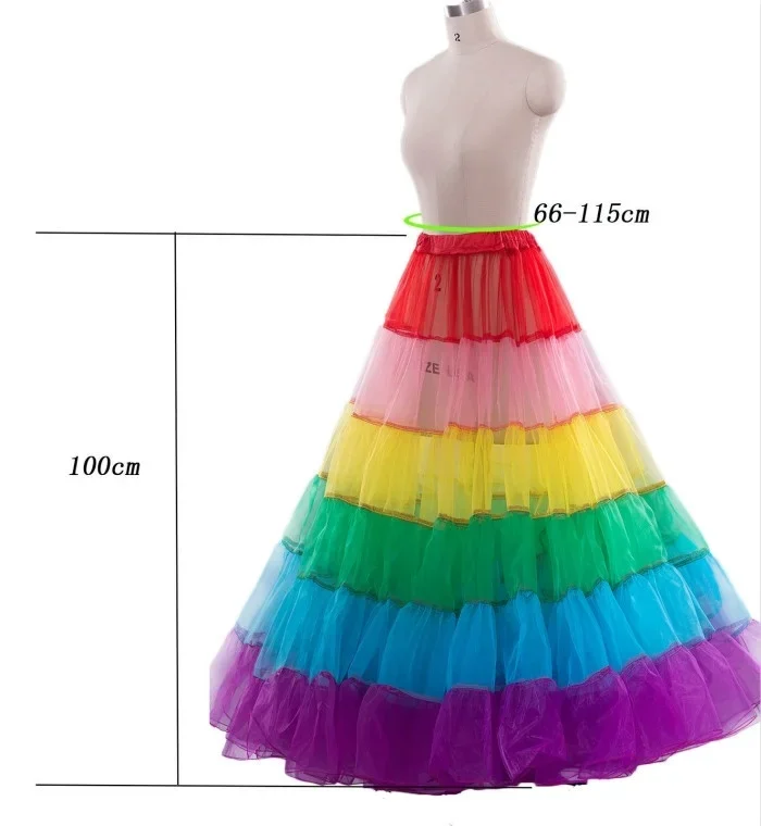 Top Trends: New Long Multicolor Petticoat Crinoline Underskirt Hoop Slip Wedding Dress Ball Gown 2019 Shoppable Styles