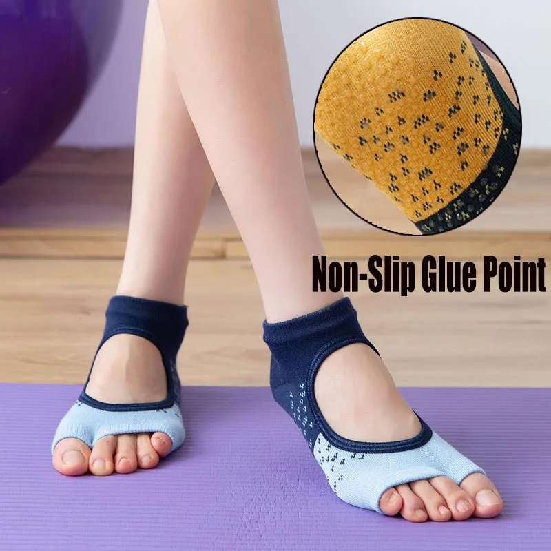 Top Trends: Toeless Non Slip Grip Women Socks For Yoga Barre Pilates Fitness Gym Sports Anti Slip Dance Socks Woman YOGO Socks Shoppable Styles