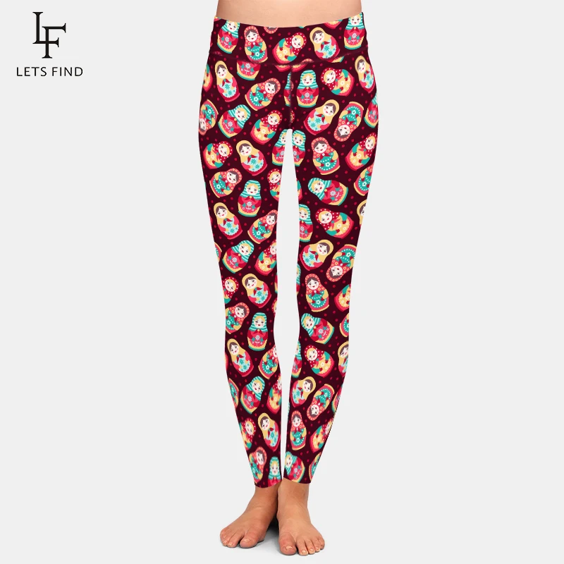 Top Trends: LETSFIND 2021 New Cute Female Doll Digital Print Women Elastic Leggings Fashion High Waist Soft Slim Fitness Leggings Shoppable Styles