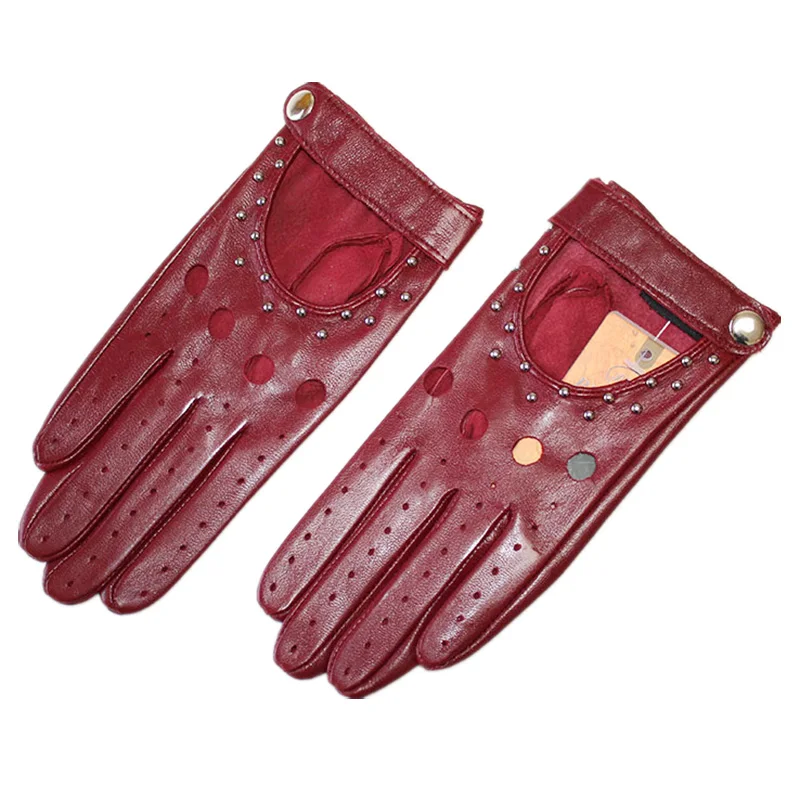 Top Trends: Summer Leather Driving Driver Full Finger Gloves Women Unlined Thin Fashion Spring And Autumn Motorcycle Riding Sheepskin Gloves Shoppable Styles - Image 5