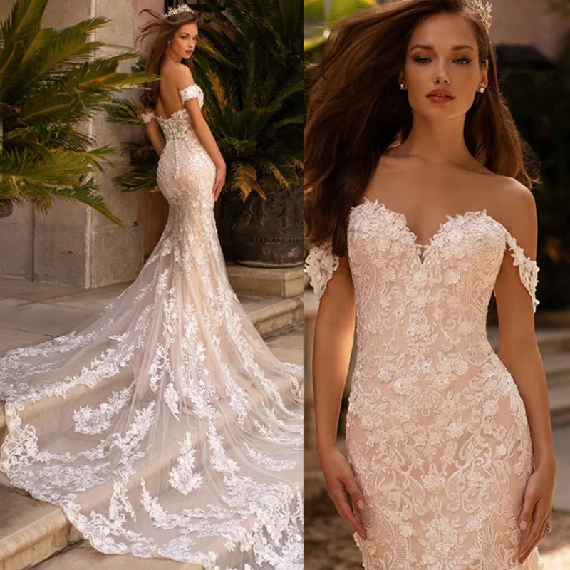 Top Trends: LoveDress Sexy Mermaid Lace Wedding Dresses Sweetheart Off The Shoulder Bride Gowns With Train Backless Button Robe De Mariée Shoppable Styles