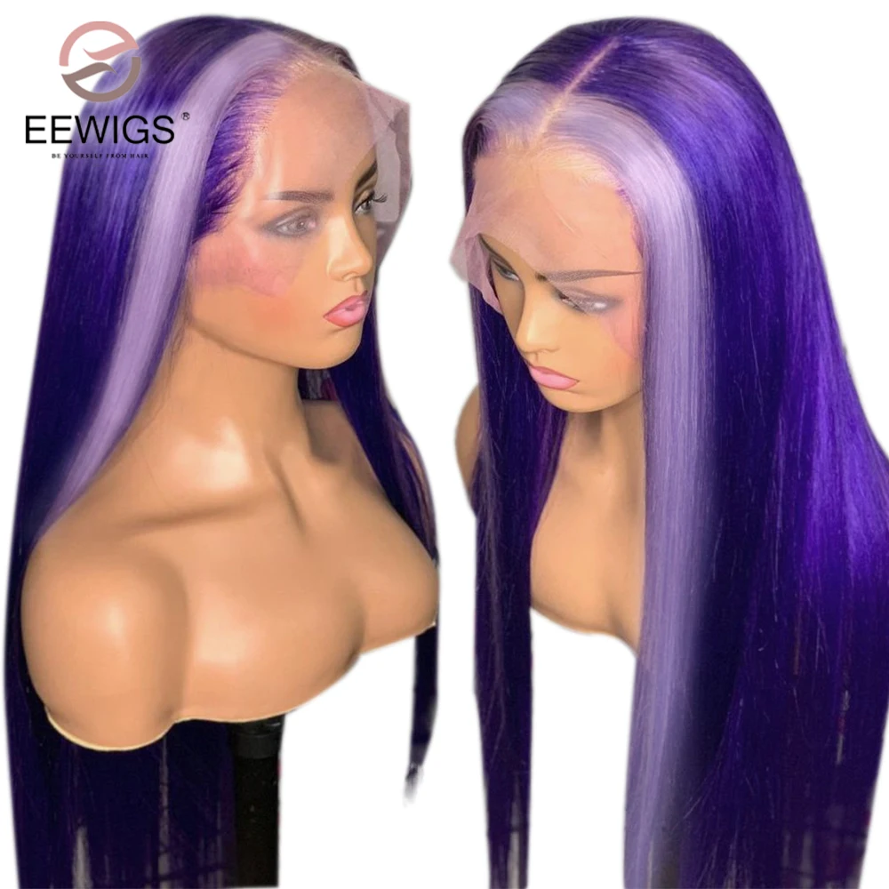 Top Trends: Red Pink 13x4 Synthetic Lace Front Wigs 180 Density Black Purple Straight Highlight Drag Queen Blue Cosplay Wig Women Female Shoppable Styles