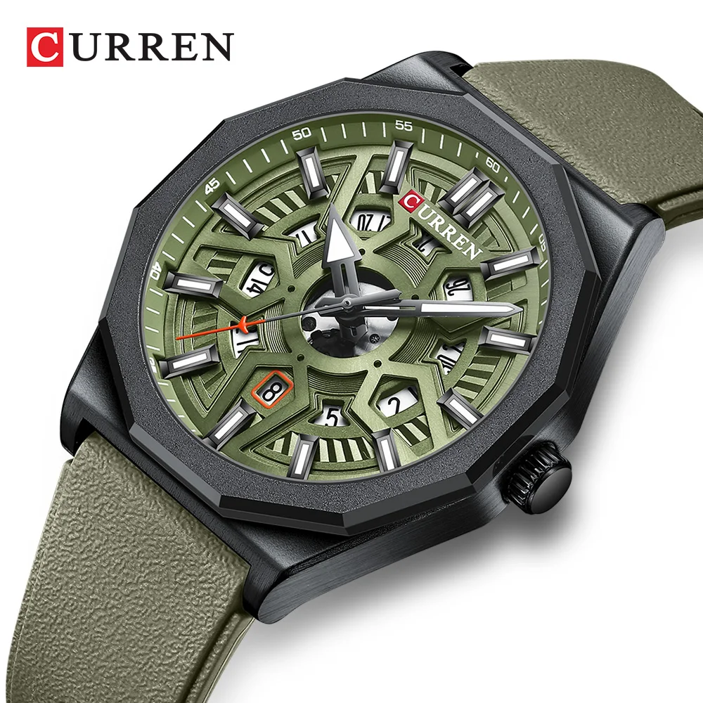 Top Trends: CURREN Men's Top Brand Fashion Watch Casual Sports Silica Gel Waterproof Quartz Wrsitwatches For Male Auto Date Hands Clock 8437 Shoppable Styles