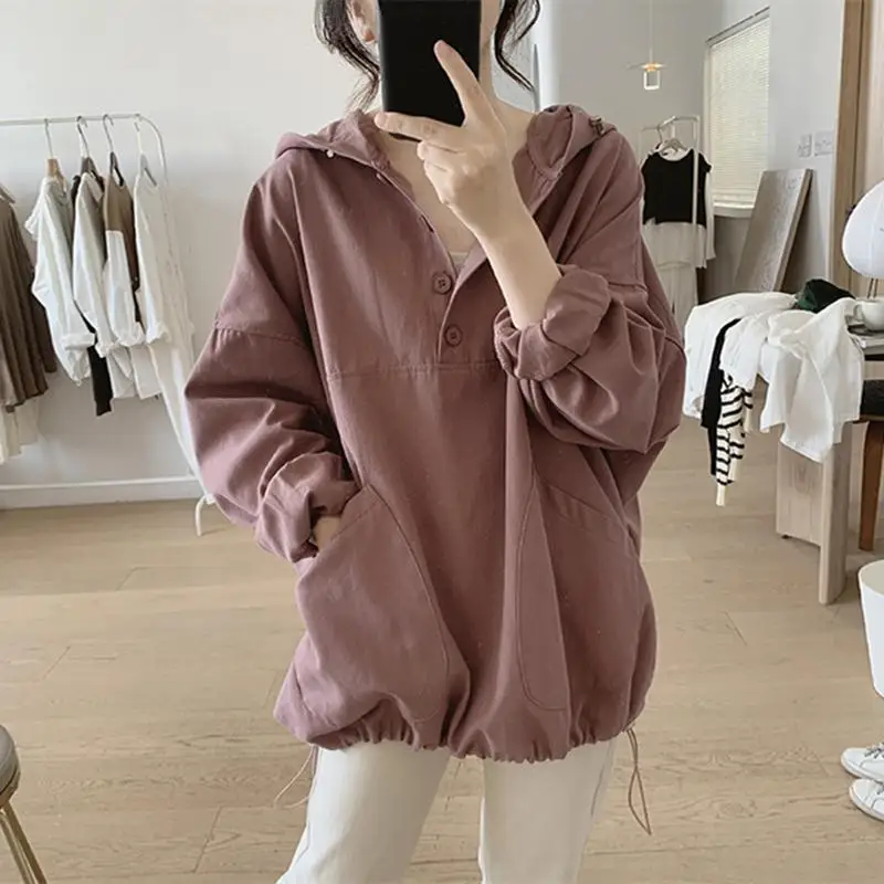 Top Trends: 2023 New Spring And Autumn Season Fashion Sweet Cool Casual Sports Simple Loose Oversized Drawstring Pocket Long Sleeve Hoodie Shoppable Styles