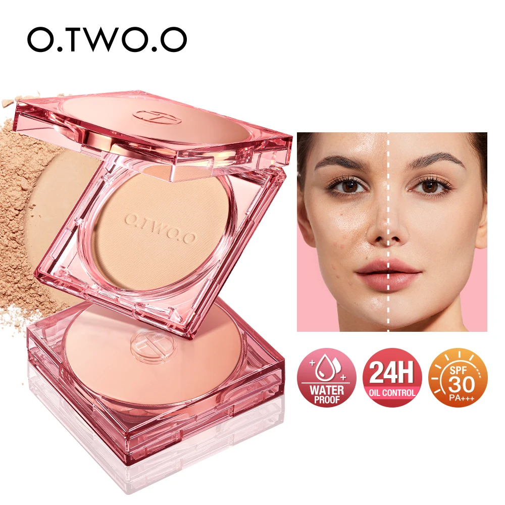 Top Trends: O.TWO.O Face Powder Oil-control 24 Hours SPF 30 PA+ + + Long Lasting Waterproof Matte Face Makeup Cosmetic Setting Compact Powder Shoppable Styles