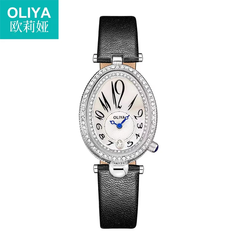 Top Trends: Light Luxury Queen Series Ladies Watch Diamond-encrusted Craft Waterproof Durable Leather Strap Business Sapphire Ladies Watch Shoppable Styles