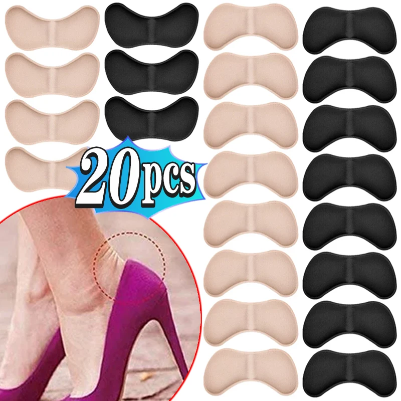 Top Trends: 20pcs Sponge Heel Insoles Patch Pain Relief Anti-wear Cushion Pads Feet Care Heel Protector Adhesive Back Stickers Shoes Insert Shoppable Styles