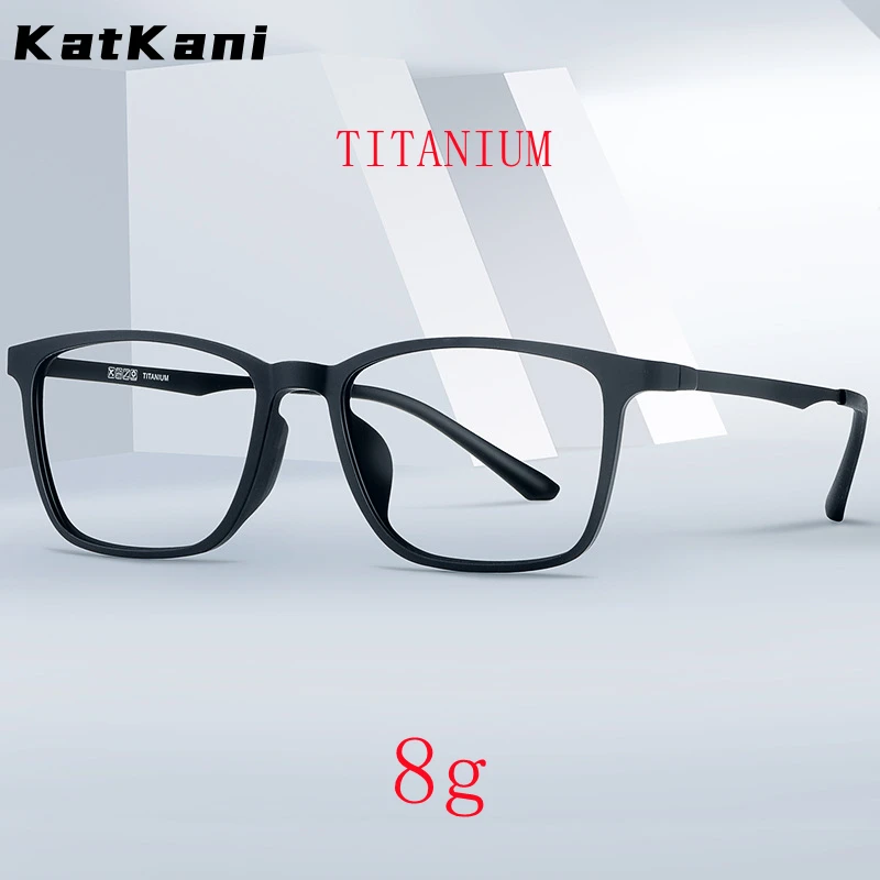 Top Trends: KatKani Ultra Light Fashion TR90 Super Flexible Pure Titanium Comfortable Square Optical Prescription Glasses Frame Men HR3067 Shoppable Styles