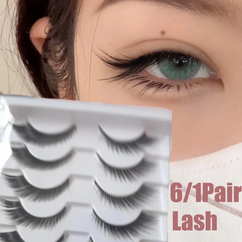 Top Trends: Handmade Natural Long Lashes Eye Tail Lengthening Encryption Foxy Eyelashes Wispy Curl Fake Striped Lash For Eyelash Extension Shoppable Styles