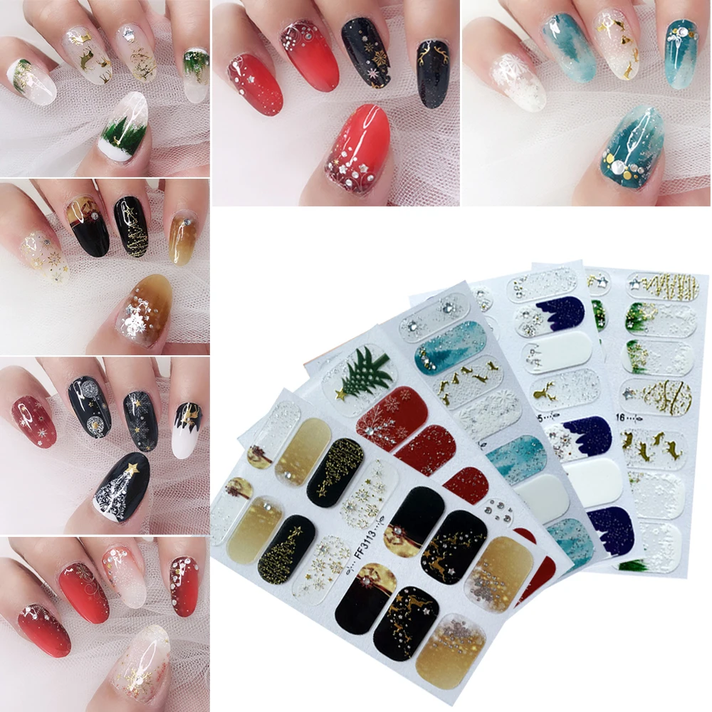 Top Trends: Nail Sticker Halloween Christmas Snowflake Full Cover DIY Manicure Nail Sticker 3D Waterproof Self-adhesive Nail Art Decoration Shoppable Styles