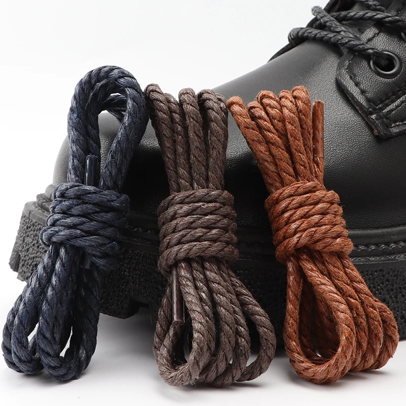 Top Trends: Leather Shoelaces Round Shoe Laces Waterproof Waxed Cotton Shoelace Oxford Boots Laces For Shoes 60 / 80 / 100 / 120 / 140 / 180cm 1Pair Shoppable Styles