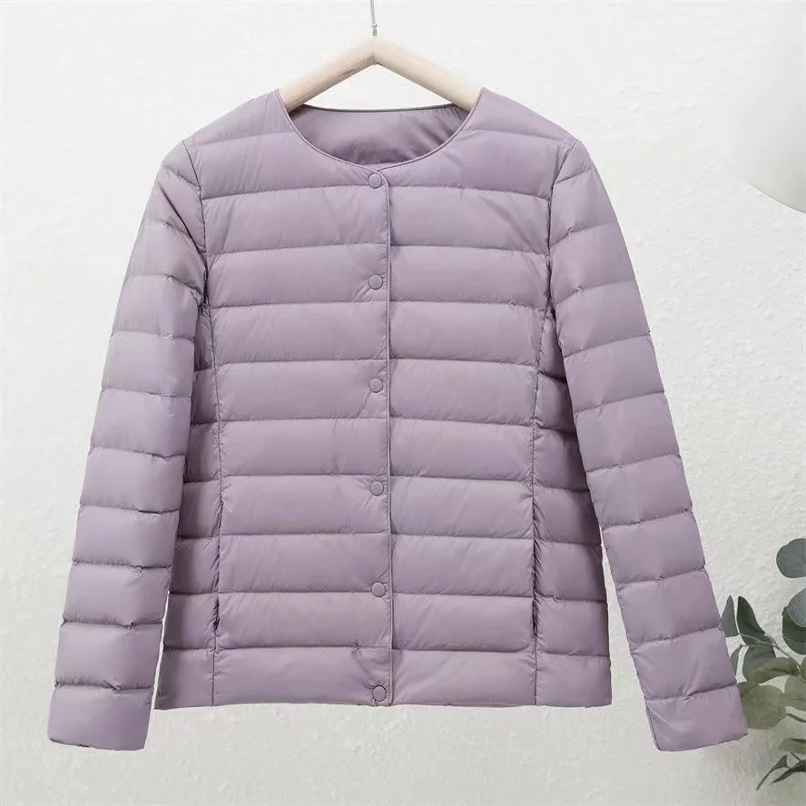 Top Trends: Women Ultralight Autumn Winter Puffer Jackets 2023 New Collarless Reversible Duck Down Coat Female Portable Feather Overcoat Shoppable Styles