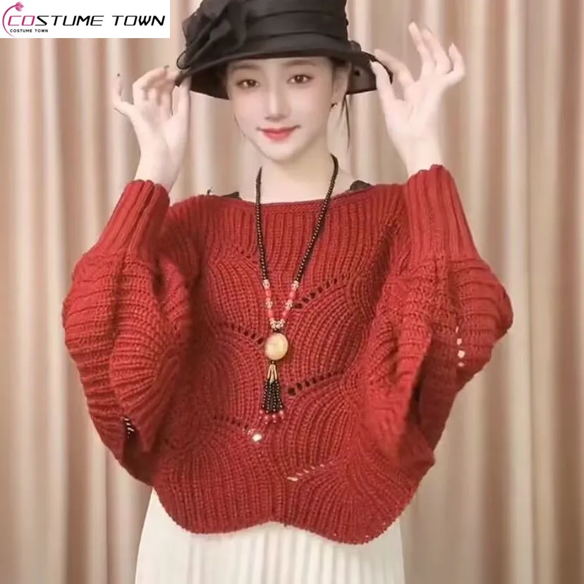 Top Trends: 2023 Spring New Bat Sleeve Fashion Shawl Hollowed-out Hook Flower Pullover Sweater Sunscreen Cape Net Red Same Style Shoppable Styles