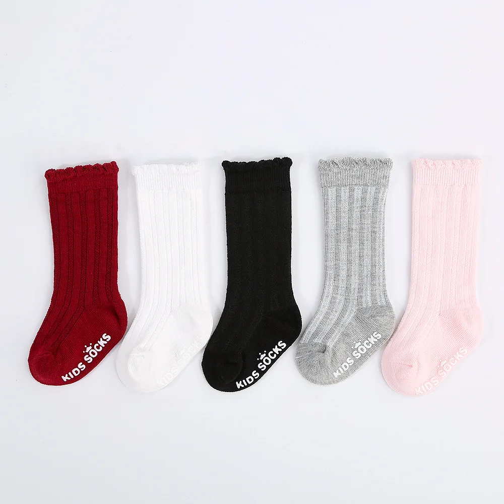 Top Trends: 3 Pairs Soft Kids Knee High Non-slip Socks Baby Boys Girls Cotton Mesh Breathable Socks Newborn Infant Long Socks Suit For 0-3Y Shoppable Styles