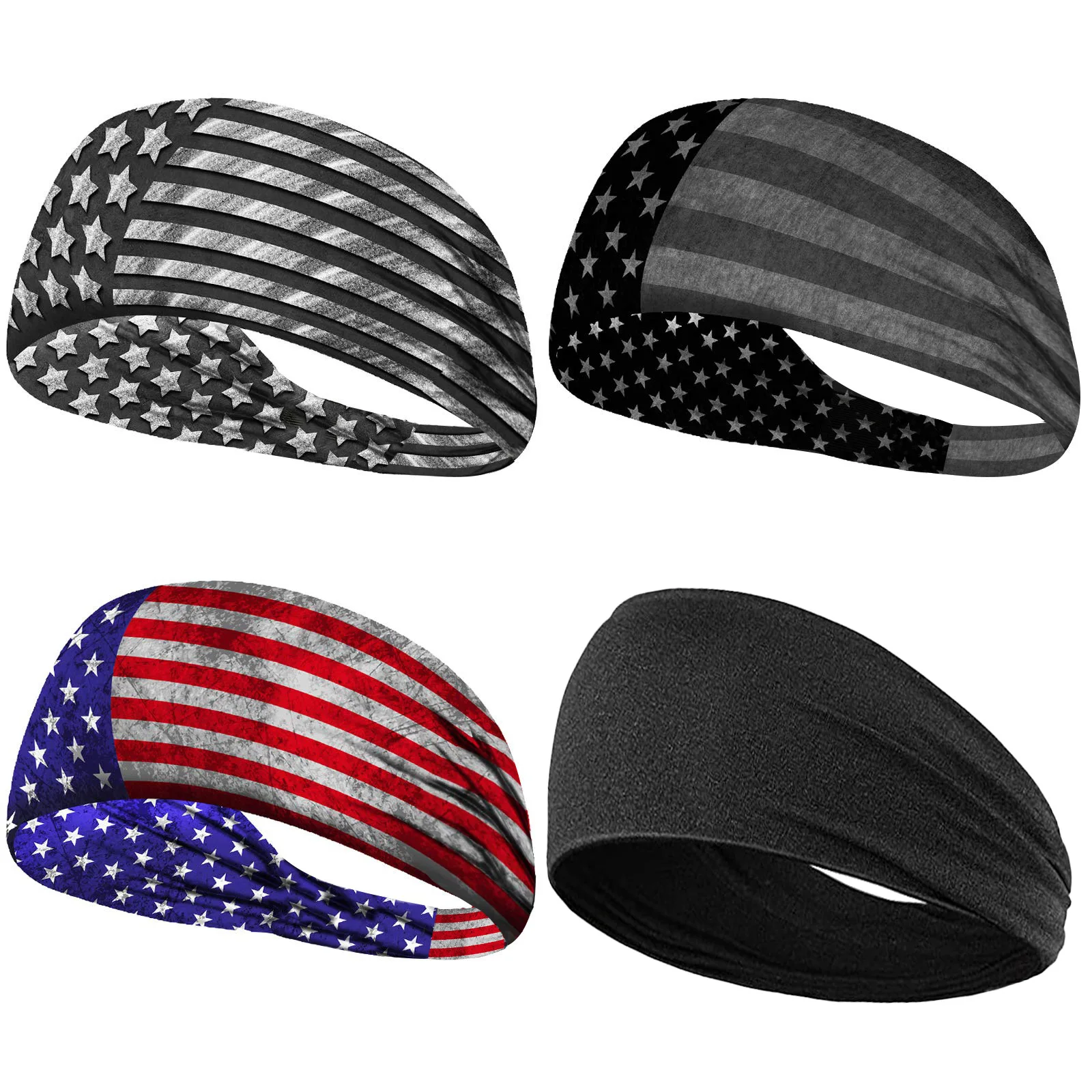 Top Trends: Men Women Camouflage Headband Elastic Yoga Hair Band For Volleyball Cycling Fitness Tennis Independence Day Hairband Sweatband Shoppable Styles