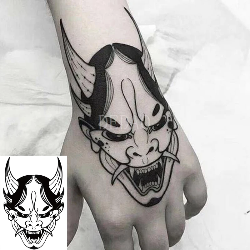 Top Trends: Fashion Water Transfer Tattoo Terror Funny Body Makeup Large Size Tattoo Fangs Anime Waist Temporary Tatoo Sticker For Woman Men Shoppable Styles