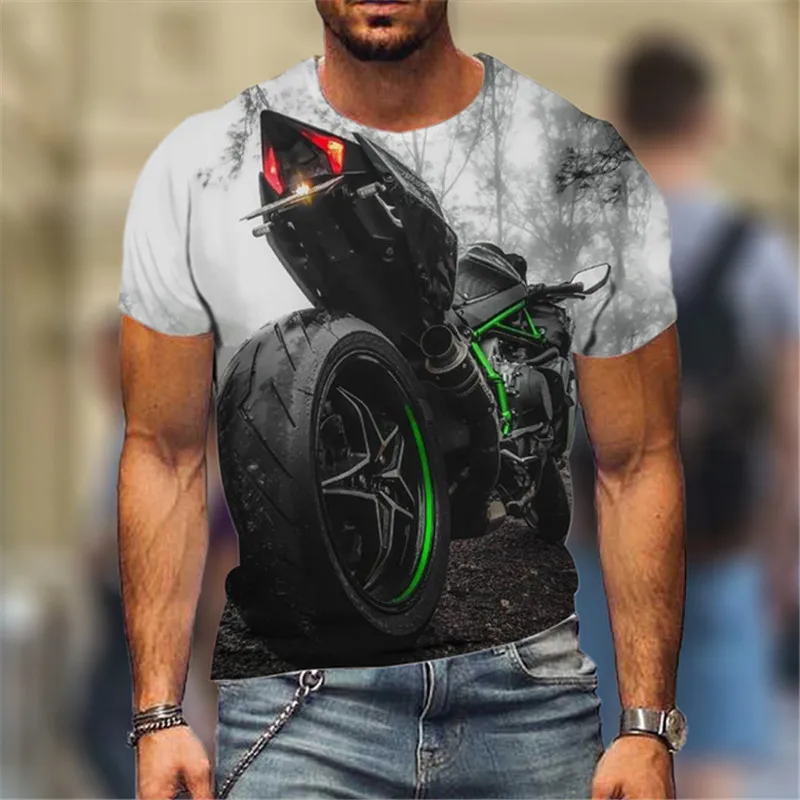 Top Trends: Fashion Street Motorcycle Men T-Shirts Hot Selling Locomotive Pattern 3D Printed Short Sleeve Tees Moto & Biker Hip Hop Man Tops Shoppable Styles - Image 3