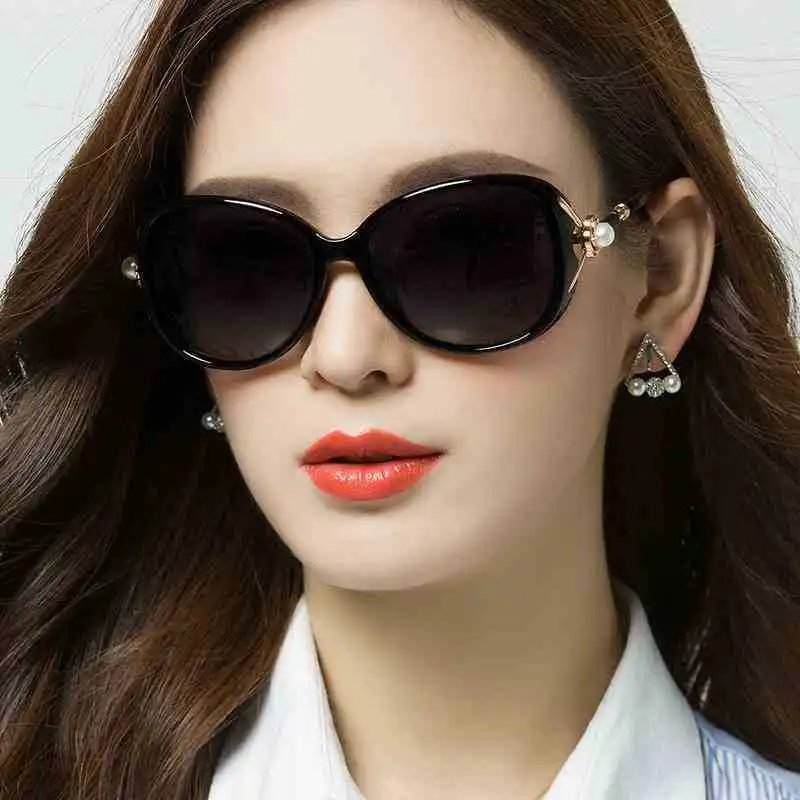 Top Trends: New Simple Pearl High Quality Polarized Sunglasses Fashion Women's Large Frame Fashion Glasses Shoppable Styles