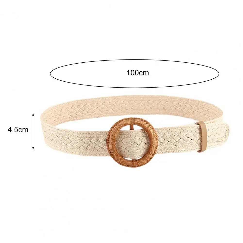 Top Trends: Women Belt Braided Round Buckle Plastic Ethnic Style Single Circle Waistband Fashion Accessory Shoppable Styles - Image 6