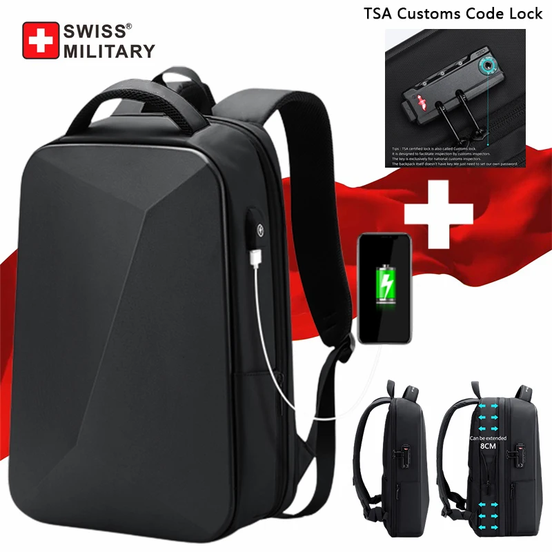 Top Trends: Swiss Military Brand Laptop Backpack Anti-theft Waterproof Casual Backpack USB Charging Men Business Travel Bag Backpack Mochila Shoppable Styles