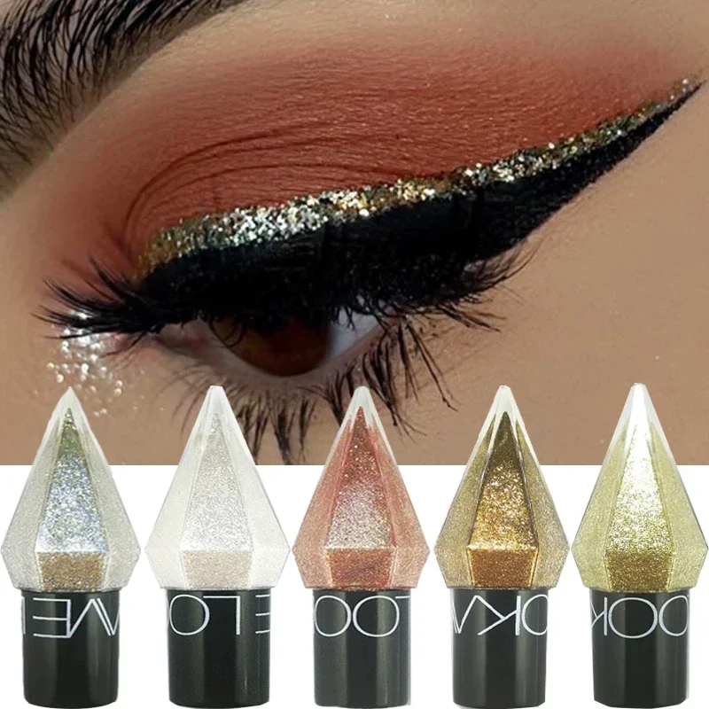 Top Trends: Glitter Diamond Eyeliner Pencil Waterproof Silver Rose Gold Pearlescent Sequins Eye Liner Eyeshadow Pen Eyes Makeup Cosmetics Shoppable Styles