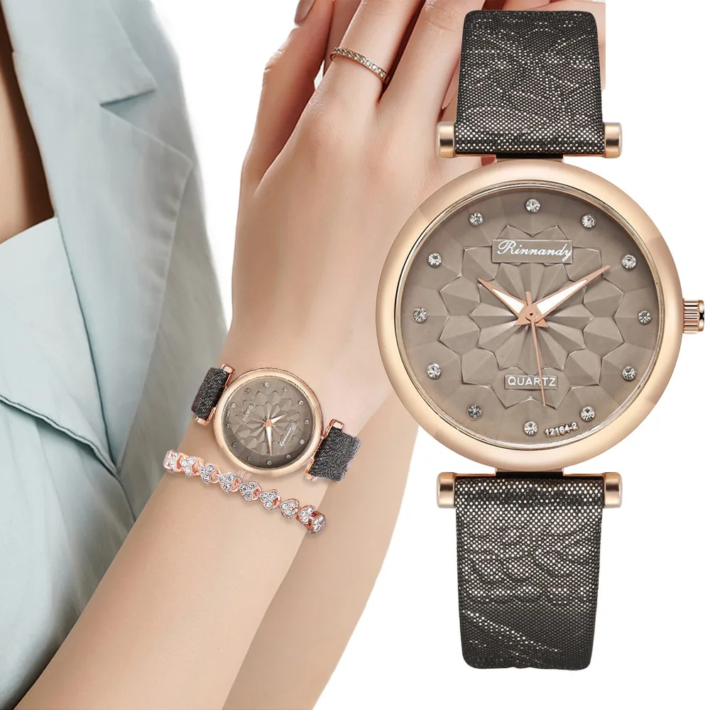 Top Trends: Luxury Ladies Watch Rhombus Flowers Dial Women 2023 Fashion Quartz Watches Elegant Pattern Female Wristwatches Leather Clock Shoppable Styles