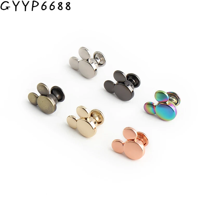 Top Trends: 10-50-100PCS 12.5MM Rainbow Metal Chicago Shoes Round Head Rivets Stud Screw Purse Feet Buckles For Leather Bags Accessories Shoppable Styles