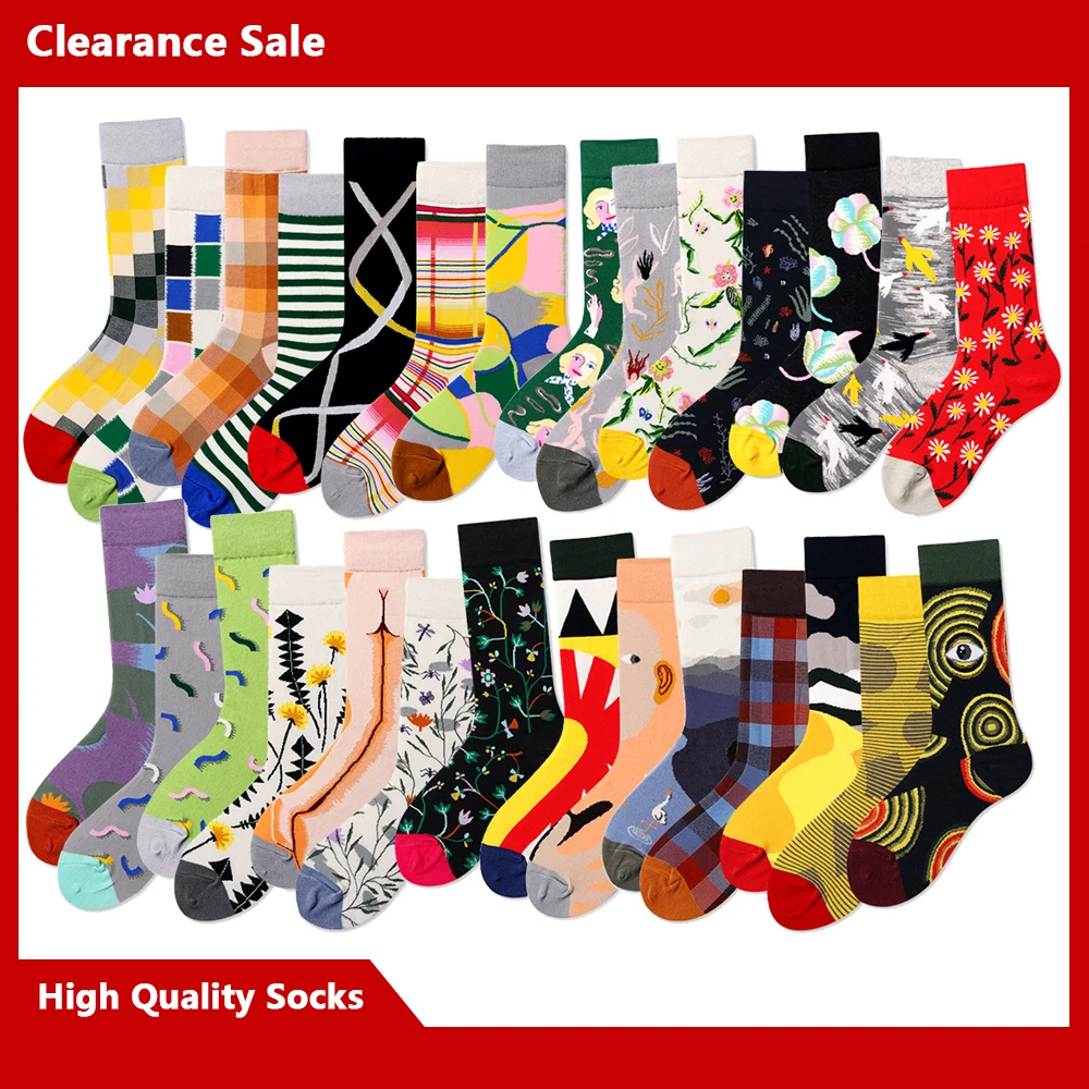 Top Trends: 36 Styles High Quality Socks Creative Winter Warm Pattern Men's Socks Funny Socks Cotton Casual Happy Socks Big Size Eu 40-46 Shoppable Styles