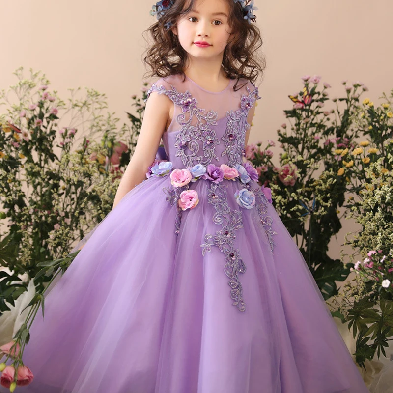 Top Trends: Kids Clothes Girls Prom Elegant Dress Tulle Princess Tutu Piano Costume Purple Birthday Party Christmas Easter Host Dress Shoppable Styles