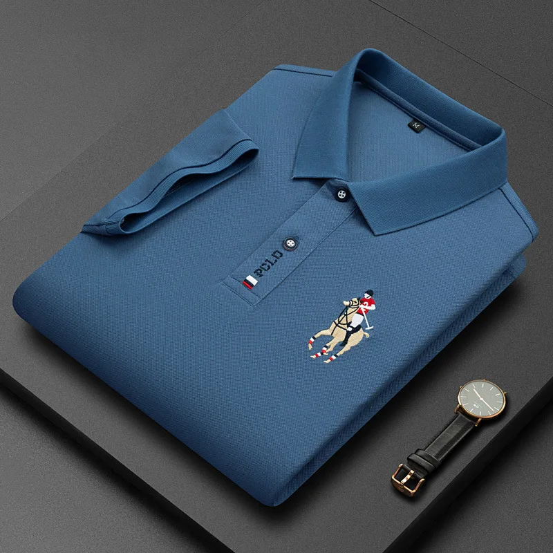 Top Trends: New Summer Breathable Jacket Luxury Men's Cotton Embroidered Business Short Sleeve POLO Shirt Solid Color Lapel Men Casual Shoppable Styles