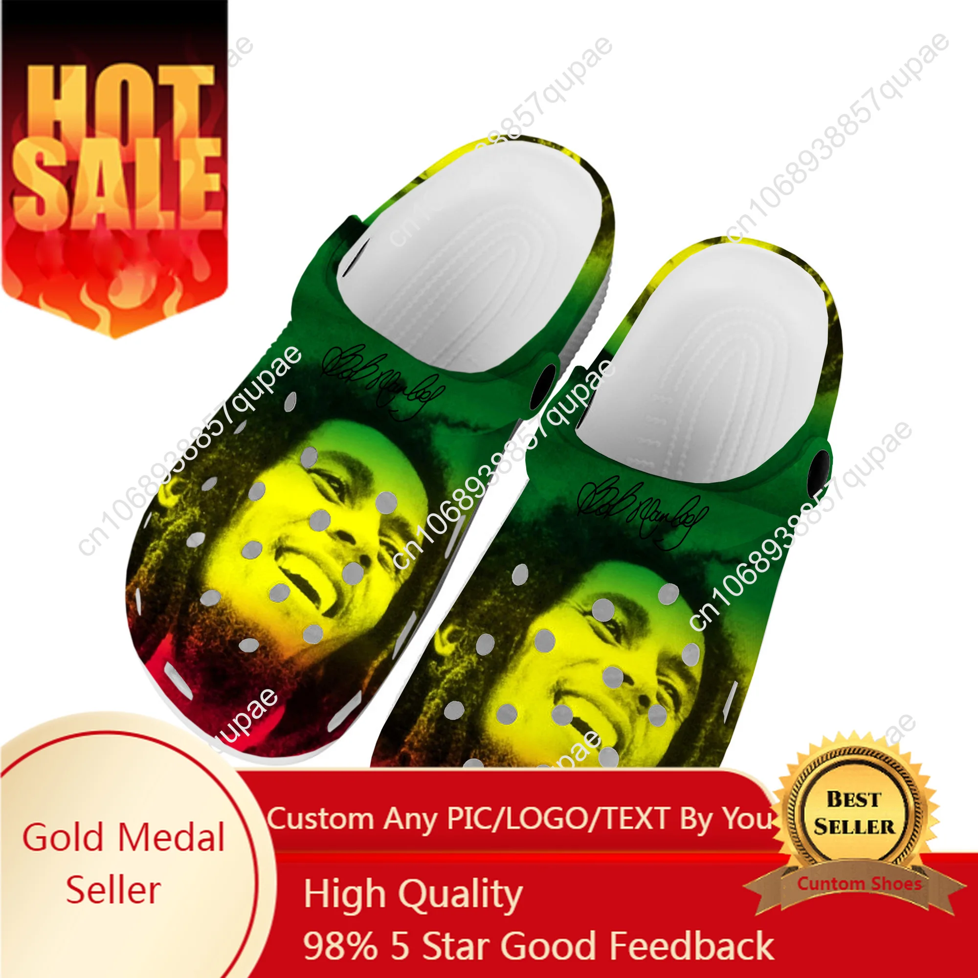 Top Trends: Bob Marley Reggae Rasta Music Singer Home Clogs Custom Water Shoes Mens Womens Teenager Shoe Garden Clog Beach Hole Slippers Shoppable Styles