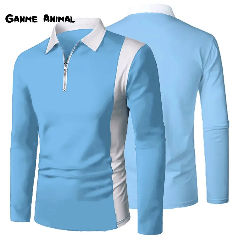 Top Trends: New Autumn Trend Men's Fashion Lapel Shirt Casual Sport T-shirt Tops Men Clothing Yoga Long Sleeve Zipper Shirts For Men Shoppable Styles