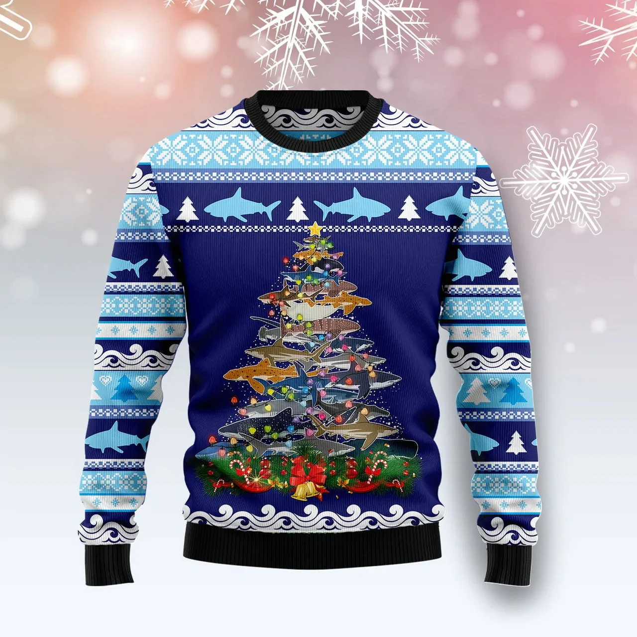 Top Trends: PLstar Cosmos Lights Christmas Tree Santa Shark 3D Print Fashion Men's Ugly Sweater Autumn Unisex Casual Knitwear Sweater ZZM15 Shoppable Styles