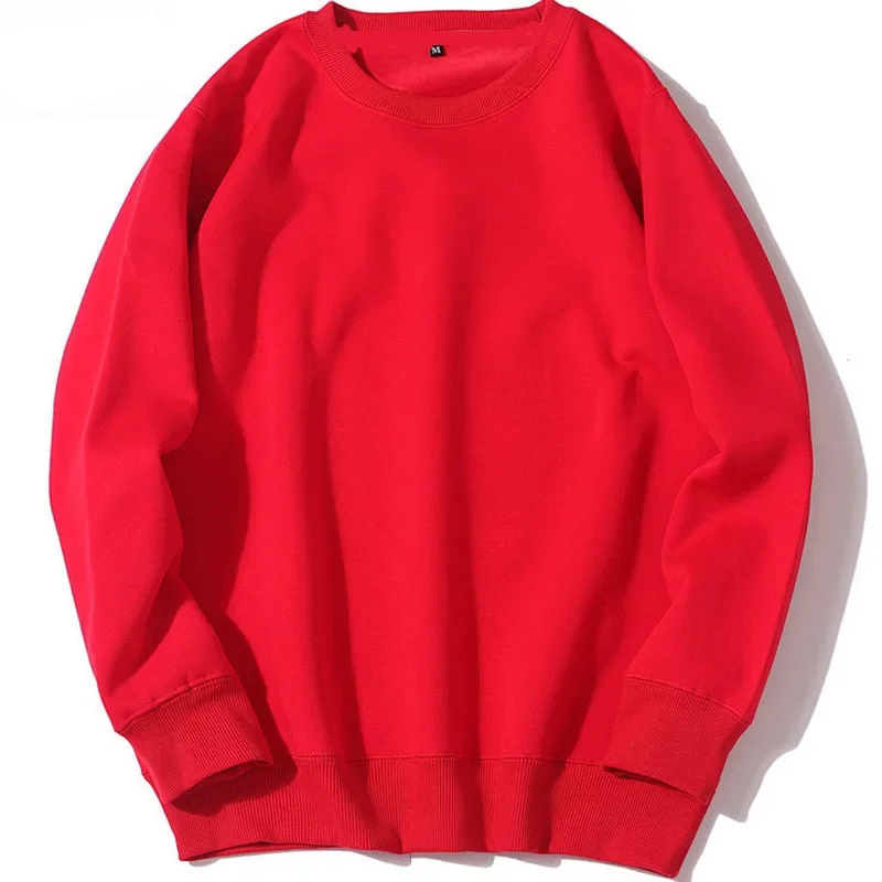 Top Trends: Sweatshirt Men's And Women's Fashion Round Neck Solid Color Red Black Gray Pink Autumn Winter Fleece Hip-hop Hoodie Men Top Shoppable Styles - Image 2