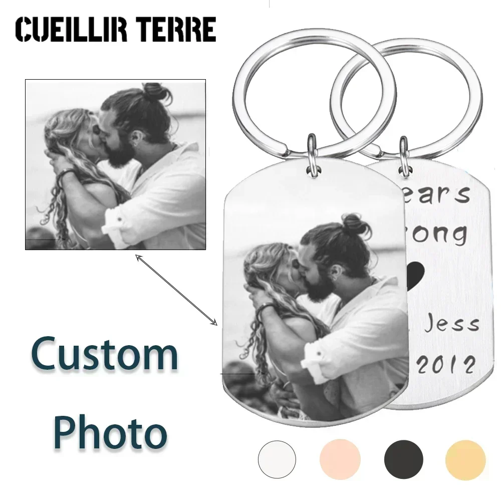 Top Trends: Customization Photo Keychain Couple Keychain Stainless Steel Keychains Laser Diy Engraving Name Date Custom Gift Key Accessories Shoppable Styles