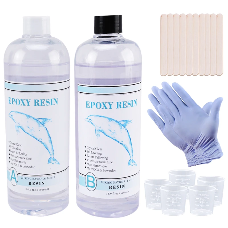 Top Trends: 1:1 Clear Epoxy Resin Crystal Clear Art Resin Epoxy 2 Part Epoxy Casting Resin Kit With Measuring Cups, Stick, Silicone Gloves Shoppable Styles