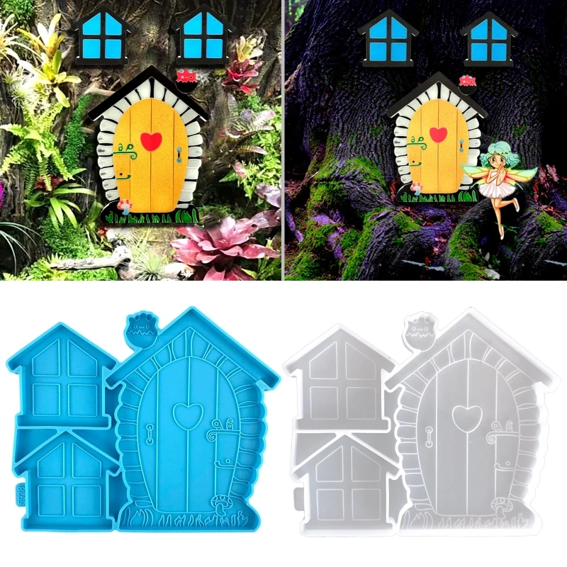 Top Trends: Fairy Door Silicone Mold Gnome Home 3D Window DIY Crystal Epoxy Resin Mould Fairy Sleeping Tree Face Patio Lawn Decors Shoppable Styles