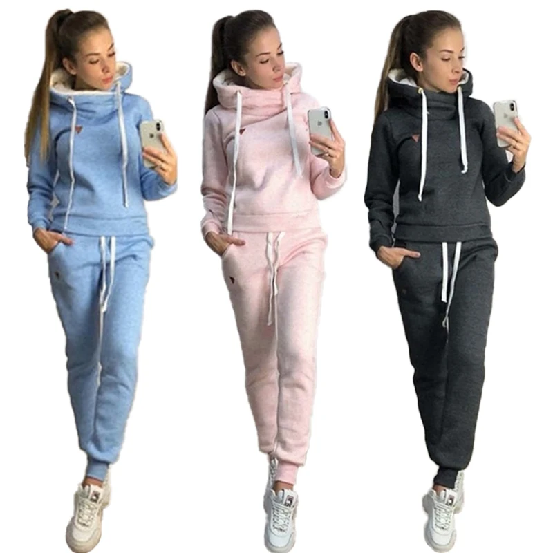 Top Trends: Women Hooded Sweatshirts+ long Pants Casual Sport Suits Plus Size Women Tracksuits Warm Long Sleeve Hoodies Two Piece Sets Shoppable Styles