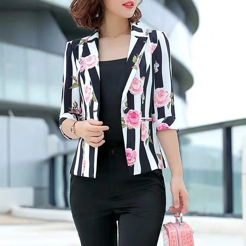 Top Trends: 2023 New Spring And Summer Fashion Temperament Short Style Slim European Goods Waist Collection Printing Leisure Business Blazer Shoppable Styles