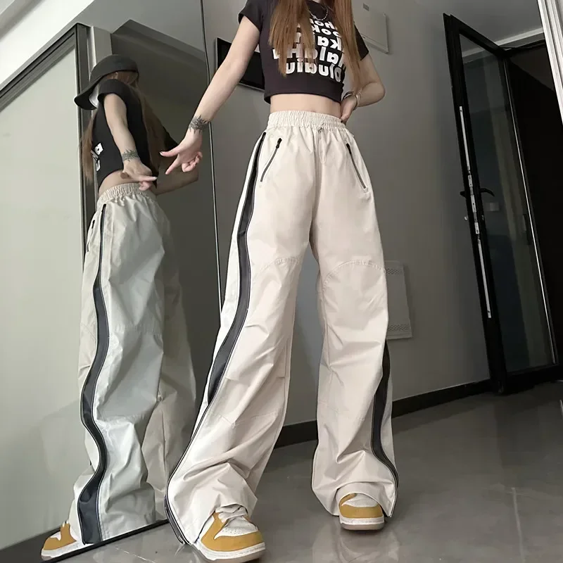 Top Trends: QWEEK Y2K Sweatpants Women Korean Streetwear Techwear Parachute Cargo Pants Harajuku Track Pants Training Wide Leg Trousers Shoppable Styles